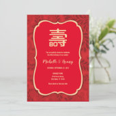 Birthday Invitation Chinese Longevity (Shou) Kaart (Staand voorkant)