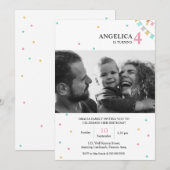 Birthday Invitation | Custom Year Number Kaart (Voorkant / Achterkant)