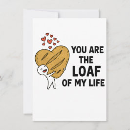 Birthday Invitation - Cute Bread Pun Party Invite Kaart