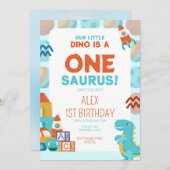 Birthday Invitation – Dino Roar Theme (Devant / Derrière)