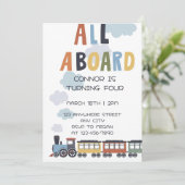 Birthday Invitation Editable Template Modern Train (Debout devant)