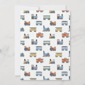 Birthday Invitation Editable Template Modern Train Kaart (Achterkant)