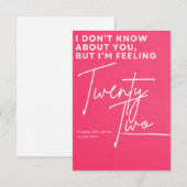 Birthday Invitation for 22  (Devant / Derrière)