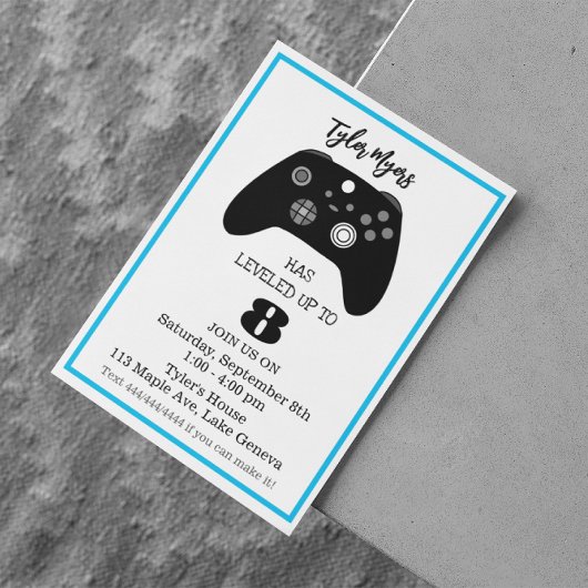 Birthday Invitation for Gamer Kaart