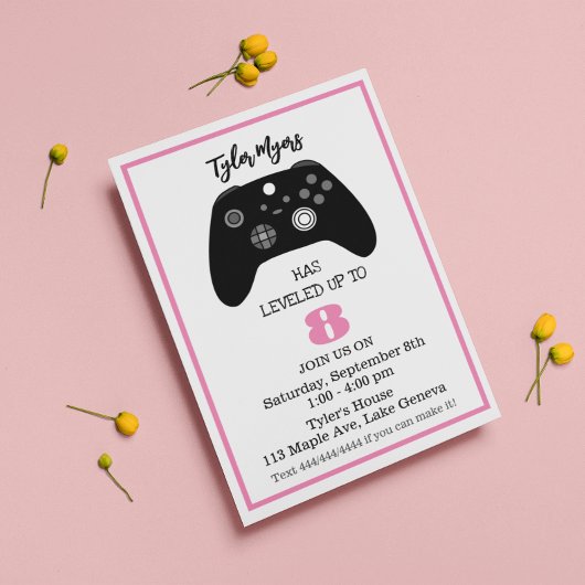 Birthday Invitation for Gamer Kaart