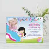 Birthday Invitation Girl Kaart (Staand voorkant)