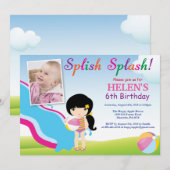 Birthday Invitation Girl Kaart (Voorkant / Achterkant)