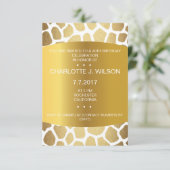 Birthday Invitation Golden Giraffe Skin Vip Kaart (Staand voorkant)