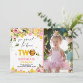 Birthday Invitation Honey Bee Birthday Party Kaart (Staand voorkant)