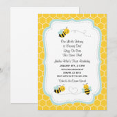 Birthday Invitation Honey Bee Kaart (Voorkant / Achterkant)