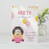 Birthday invitation in cute cartoon theme  (Debout devant)