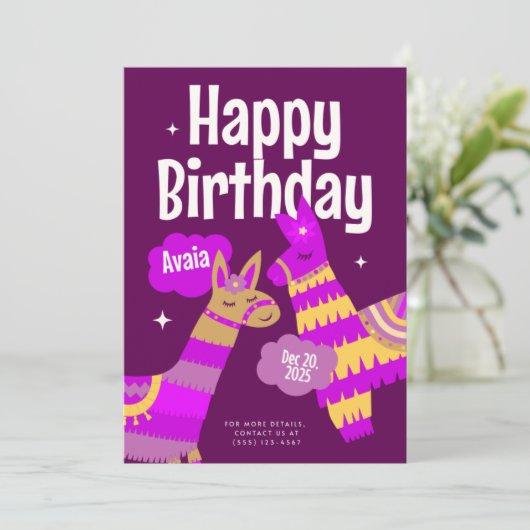 Birthday Invitation Postcard (Debout devant)