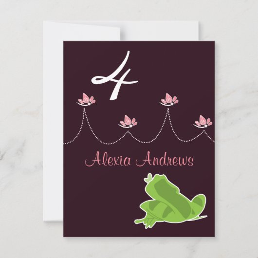 Birthday Invitation - Princess & Frog Kaart (Voorkant)