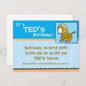 Birthday Invitation Puppy Kaart (Voorkant / Achterkant)