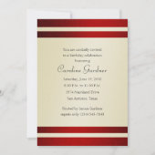 Birthday Invitation Red en Ivory Kaart (Voorkant)