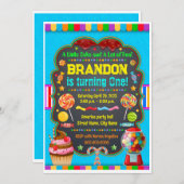 Birthday invitation Sweet candy Kaart (Voorkant / Achterkant)