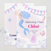 Birthday Invitation Under the Sea Birthday (Devant / Derrière)