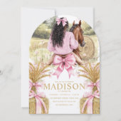 Birthday Invitation with Black Girl Riding Horse (Devant)
