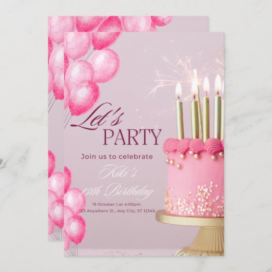 Birthday invitations  (Devant / Derrière)