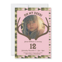 Birthday jachtroze Camo Girl's Antlers