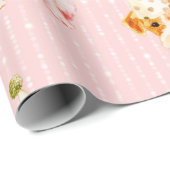 Birthday Jack Russell Dog Pink Party Pet Cadeaupapier (Rol Hoek)