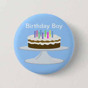Birthday jongen ronde button 5,7 cm