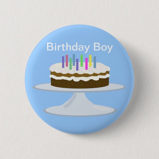 Birthday jongen ronde button 5,7 cm (Voorkant)
