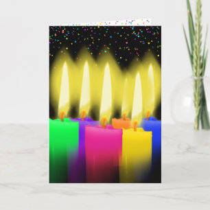 Birthday-kaarsen en Confetti op zwart Kaart