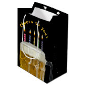 Birthday-kaarsen in bier medium cadeauzakje (Voorkant Gekanteld)