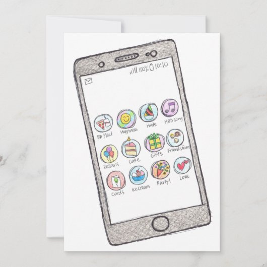 Birthday Kaart - Bday apps (Voorkant)