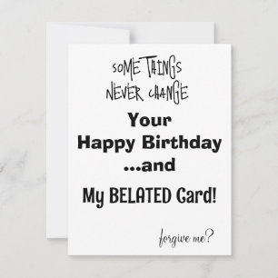 Birthday Kaart Belated Birthday Kaart FUNNY CARD