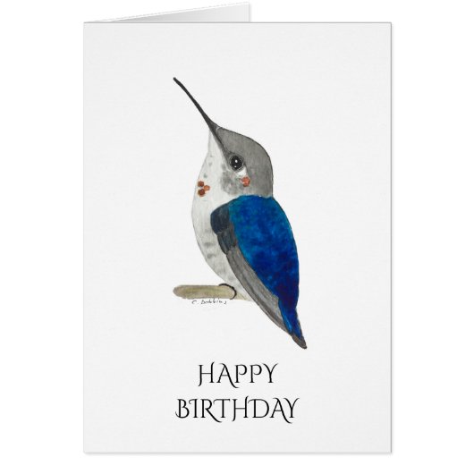 Birthday Kaart bij bijenvogel (Voorkant)