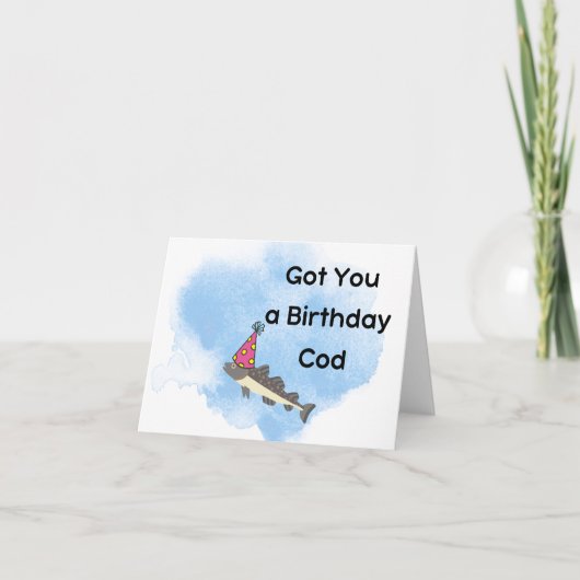 Birthday Kaart Birthday Cod Fish Funny Card (Voorkant)