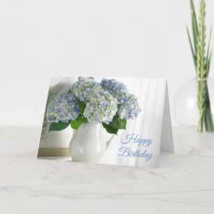 Birthday Kaart - Blue Hydrangeas