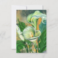 Birthday Kaart Calla Lily Flowers schilderen