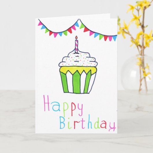 Birthday-kaart Kaart (Gele Bloem)