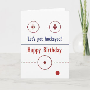 Birthday-kaart met luchthockey kaart