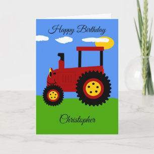 Birthday-kaart met Red Tractor Kaart