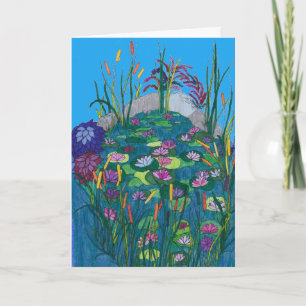 Birthday-kaart - Pond met waterluizen Kaart