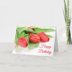 Birthday Kaart - Red Tulips