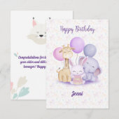 Birthday-kaart RSVP Kaartje (Voorkant / Achterkant)