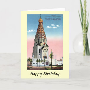 Birthday Kaart - Russische kerk in Leipzig
