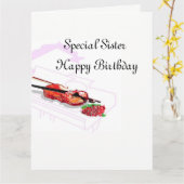 Birthday Kaart : speciaal zuster (Gele Bloem)