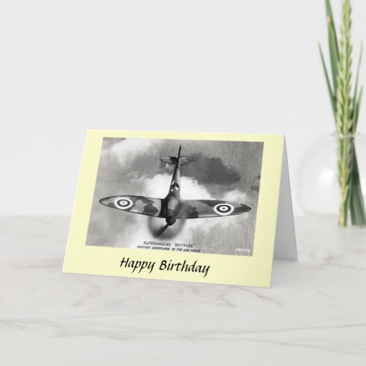 Birthday Kaart - Supermarine Spitfire (Voorkant)