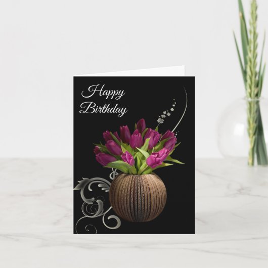 Birthday Kaart — Tulpen (Voorkant)