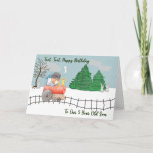 Birthday Kaart voor 5 jaar oude zoon met trein