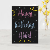Birthday Kaart voor Abba (Gele Bloem)