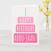 Birthday Kaart voor Abbu-Jaan (Gele Bloem)