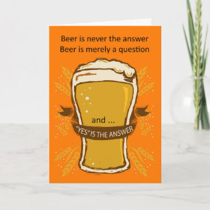 Birthday-kaart voor bier, Birthday-bier, Lads-kaar Kaart