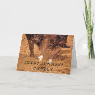 Birthday-kaart voor cowboy en paarden kaart